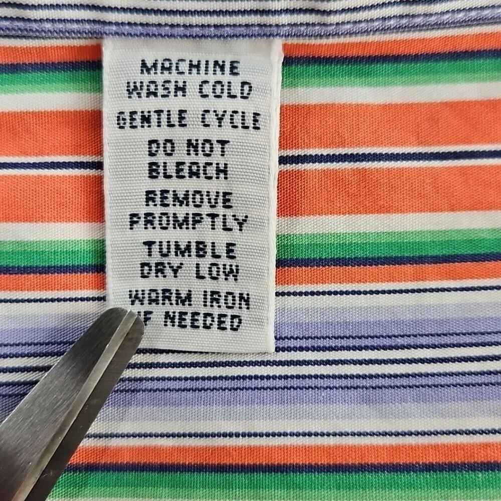 Polo Ralph Lauren Classic Fit Button‎ Down Shirt Men's 4XLT Orange Blue Stripe
